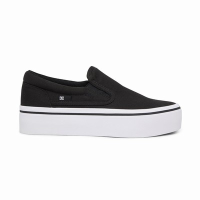 DC Trase Slip Platform Women's Black/White Sneakers Australia QJL-890